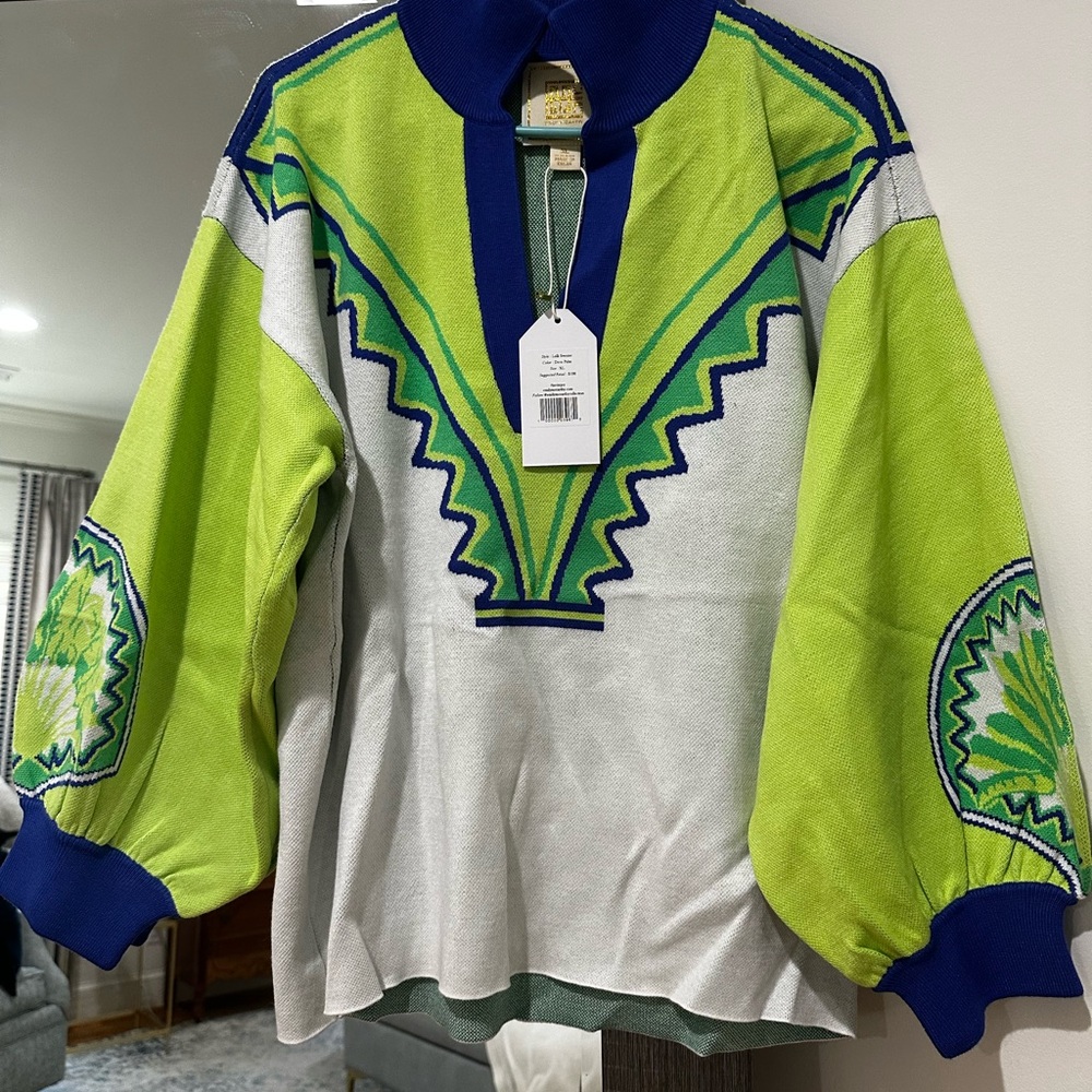 NWT size XL Emily McCarthy Lolli Sweater in Deco Palm